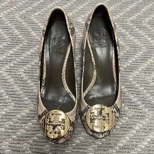 Snake print Tory Burch wedges